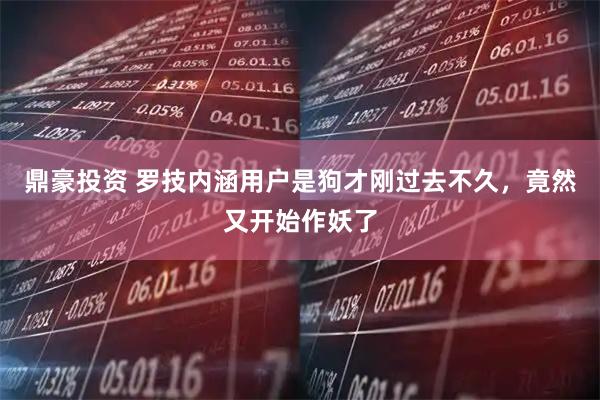 鼎豪投资 罗技内涵用户是狗才刚过去不久，竟然又开始作妖了