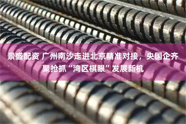 景盛配资 广州南沙走进北京精准对接，央国企齐聚抢抓“湾区棋眼”发展新机